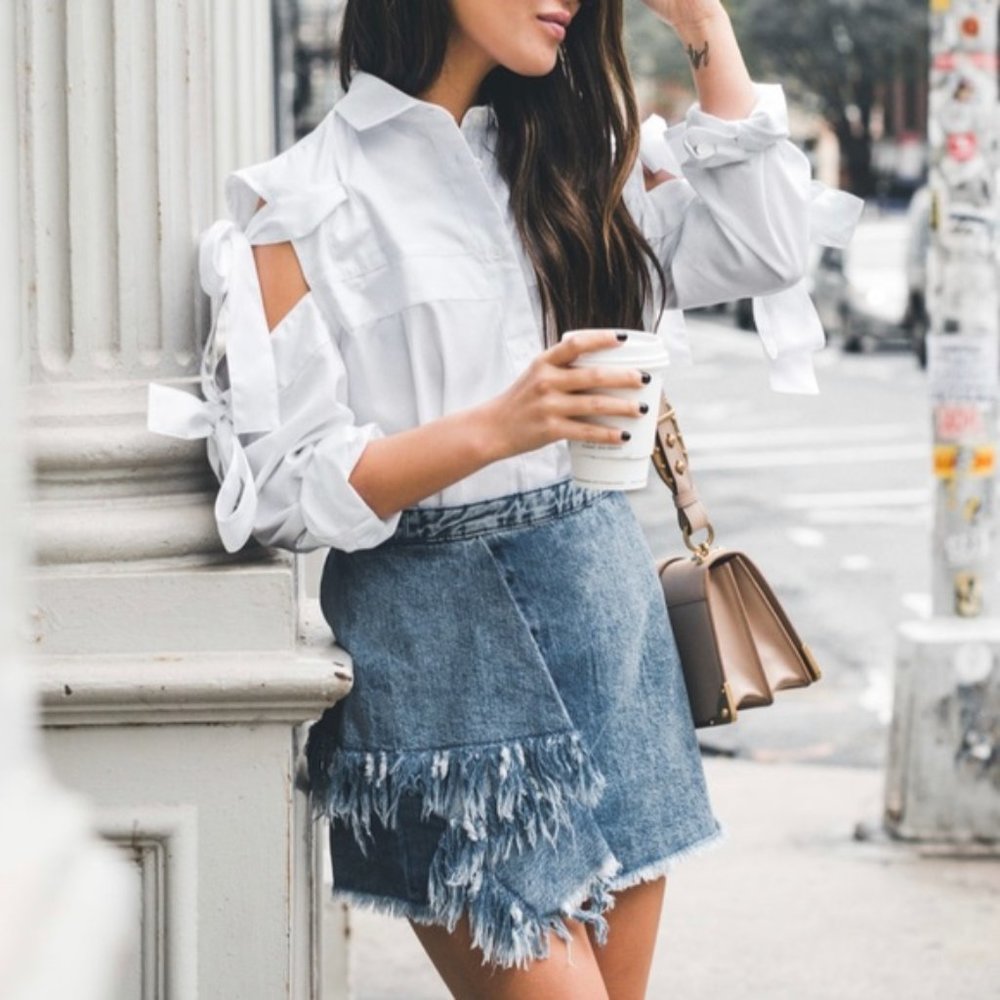 Zara Trafaluc Ruffled Mini Skirt with Raw Hem